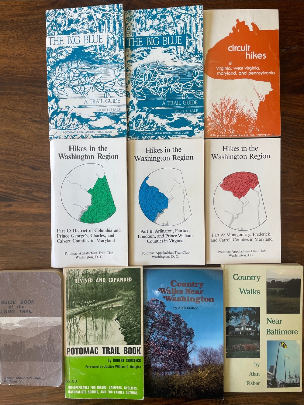 10 Vintage Hiking Trail Guide + Walking Books Potomac Appalachian Trail Club